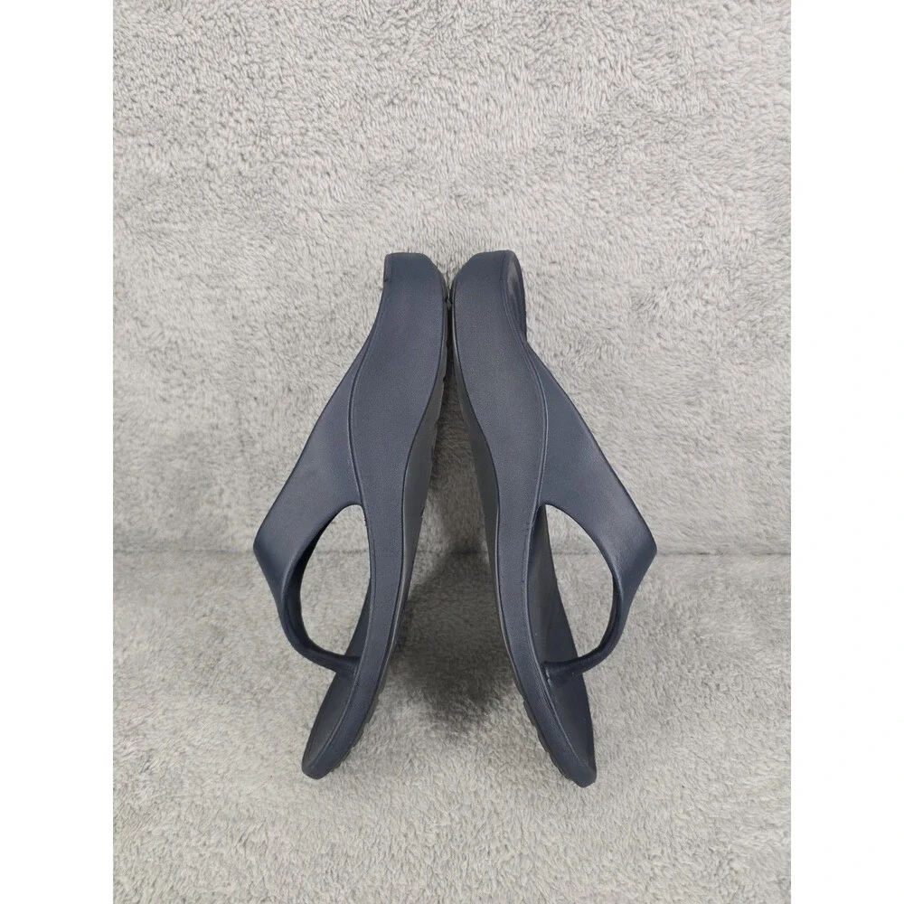 Aetrex Mens Size 13 Navy Blue Thong Sandals Orthotic Comfort Flip Flops Water...